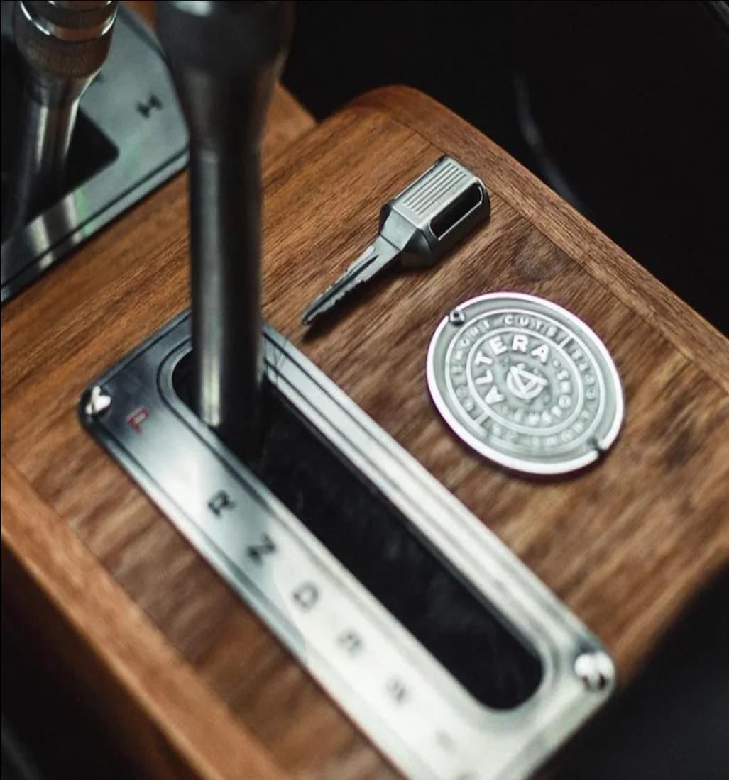 Bespoke Altera wood centre console and gear selector