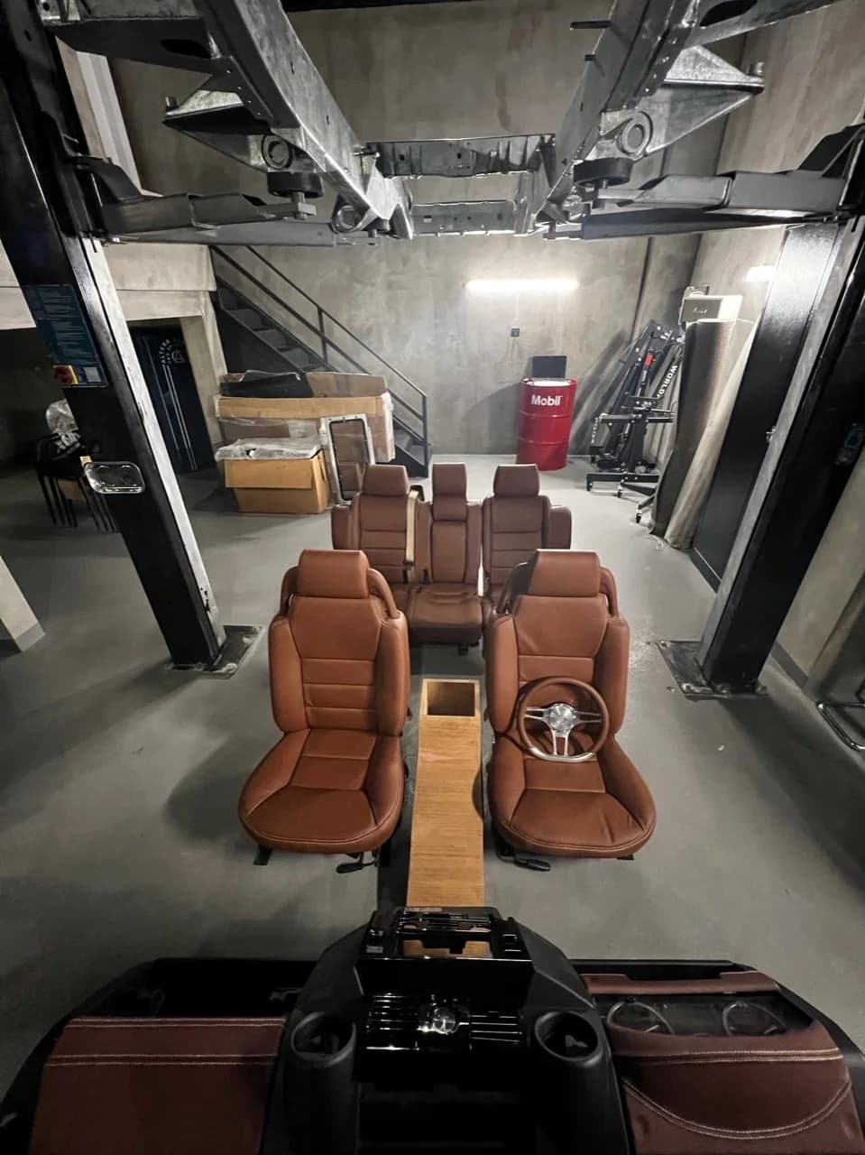 Defender seats being fitted in the Altera workshop