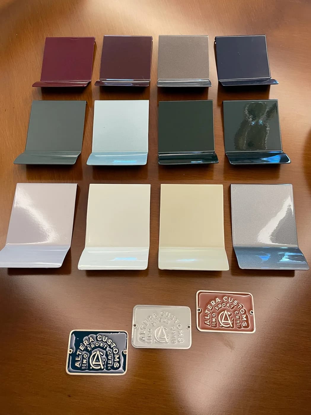 Altera paint, leather, and material samples